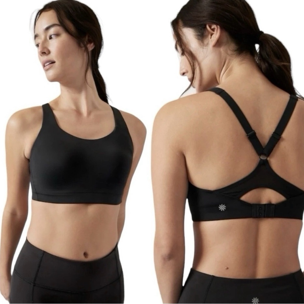 Athleta Advance High Impact Sports Bra Black 34C Molded Cup